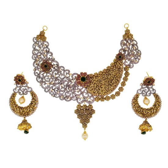 Gold-Bridal-Neckalce-Set-Pearl-Jewelry-New-Soneri-Gems