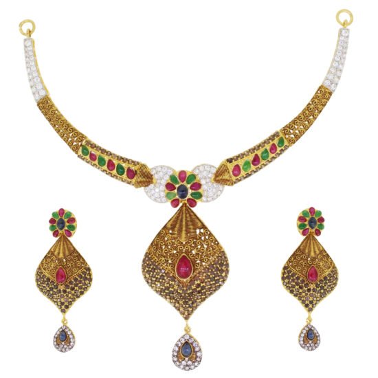 Gold Necklace Set Naurattan