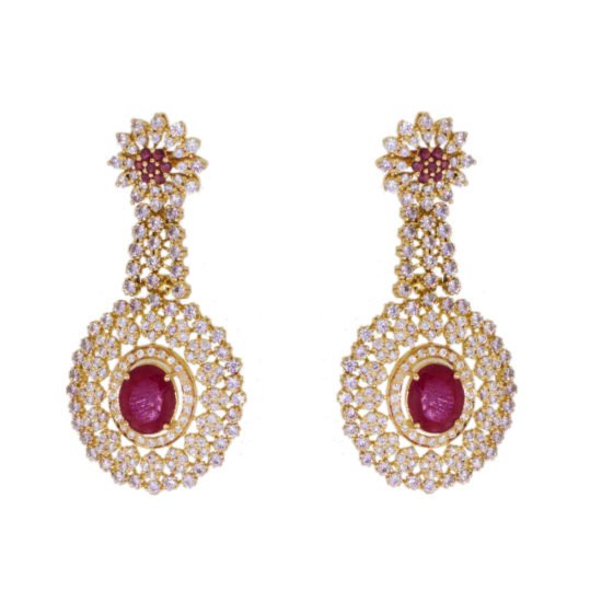 Gold Ruby Earrings