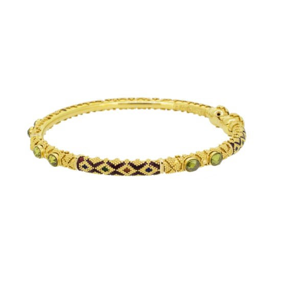 Gold Enamel Bangle