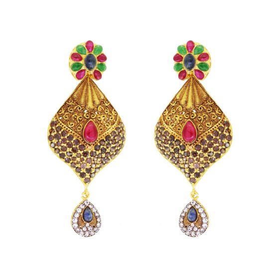 Gold Earrings Naurattan Gemstones