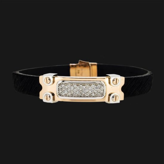 Diamond Leather Belt Bracelet