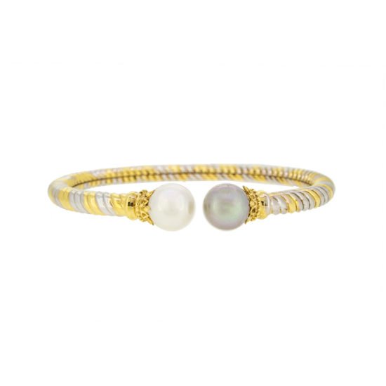 Gold Bracelet with changeable pearls