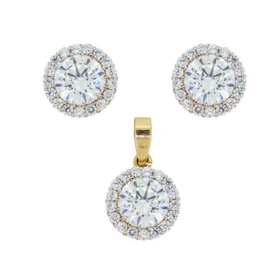 Gold Locket set with CZ