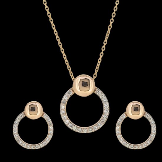 Diamond Pendnat Set with Chain