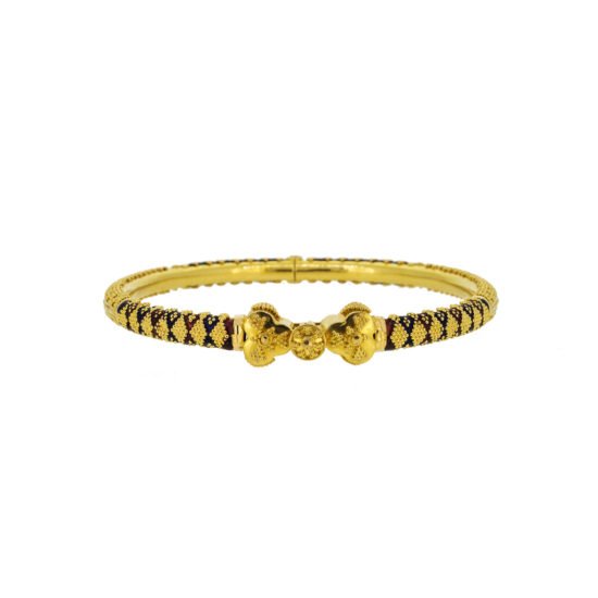 Gold Bangle with Enamel