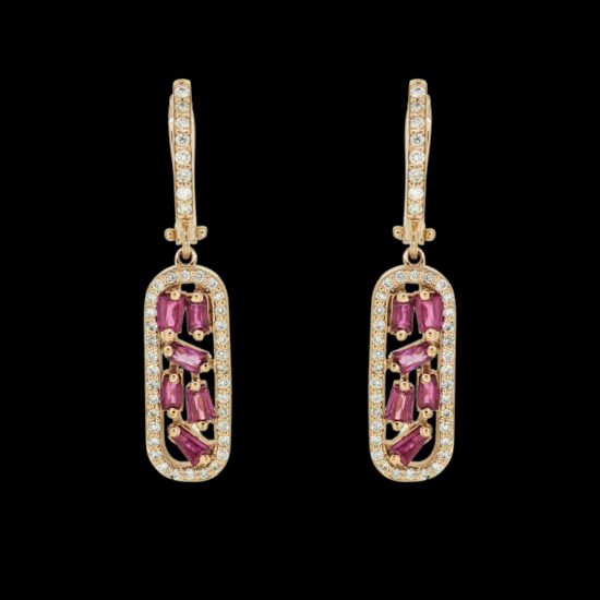 Diamond and Ruby Earrings