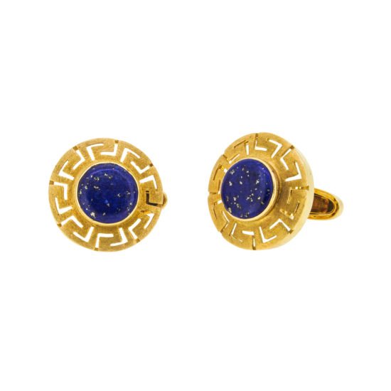 Gold Cufflinks with Lapis Lazuli