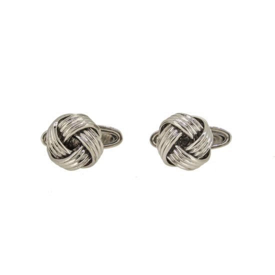 Knot Design white gold Cufflinks