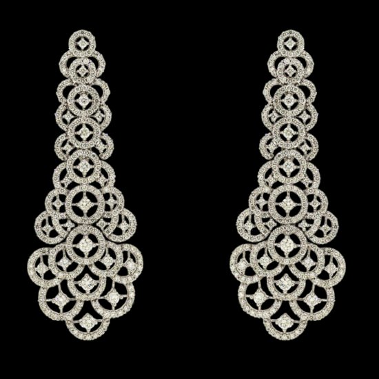 Gold Earrings with Diamonds