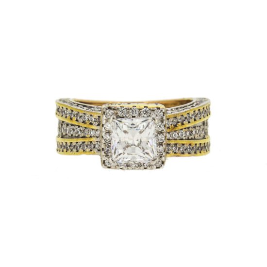 Gold Ring with Cubic Zircon