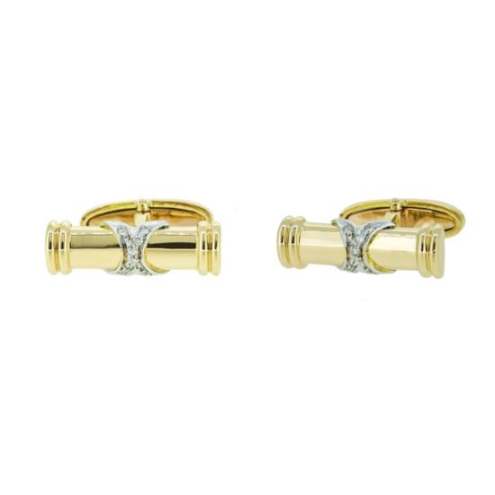 Gold Cufflinks studded with diamonds