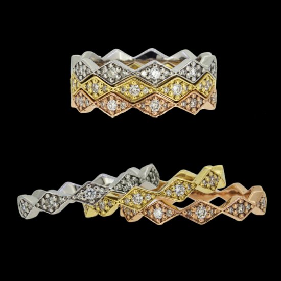 TriColor Gold & Diamond Rings