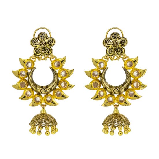 Antique Gold Earrings with Polki