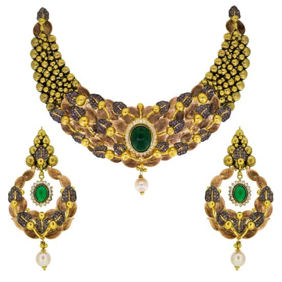 Handcrafted Indian style Gold Necklace Set