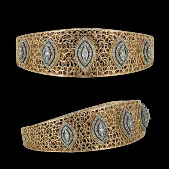 Gold Italian Bracelet with diamonds.