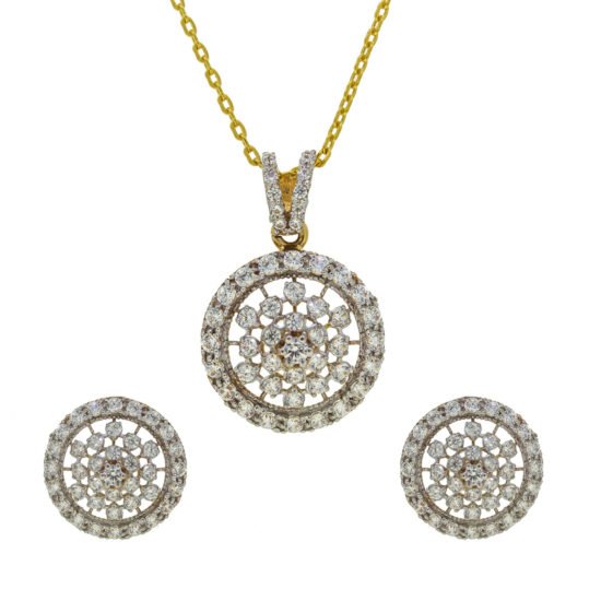 gold locket set with cubic zircons