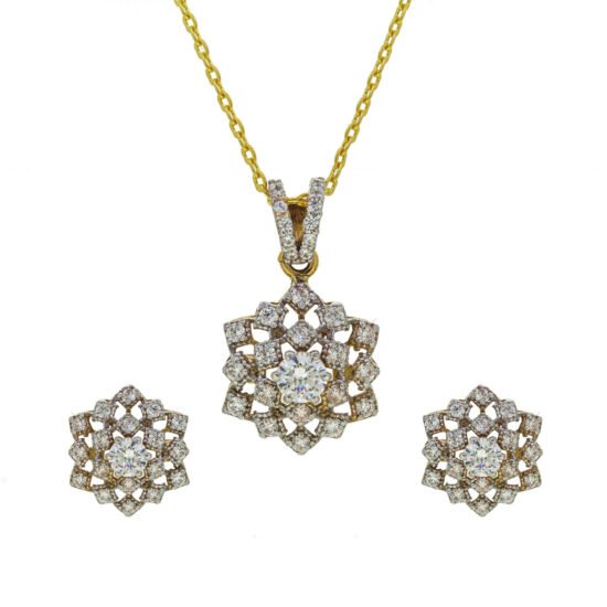 gold locket set with cubic zircons