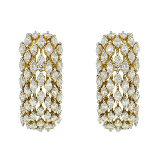 Gold Earring with cubic zircons