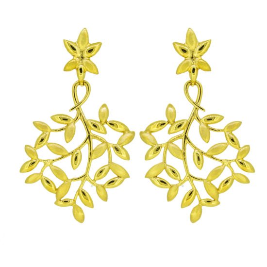 Floral inspired gold earrings