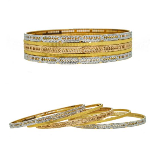 Gold laser cut bangle set