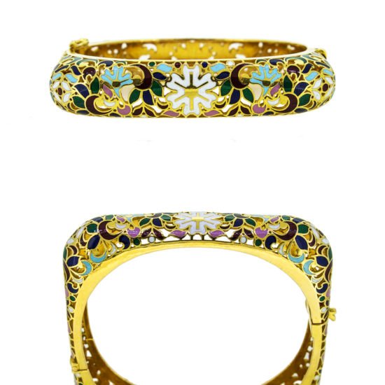 Gold bracelet with cocktail enamel