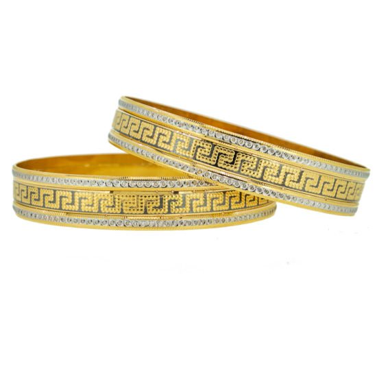 Laser cut versace design gold bangles