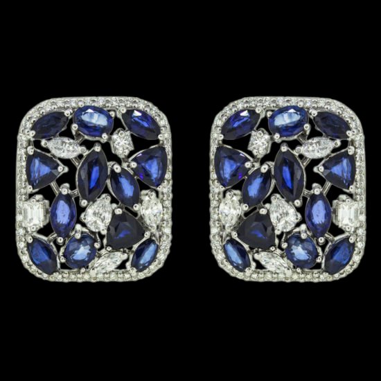 Blue sapphire and diamonds Earrings