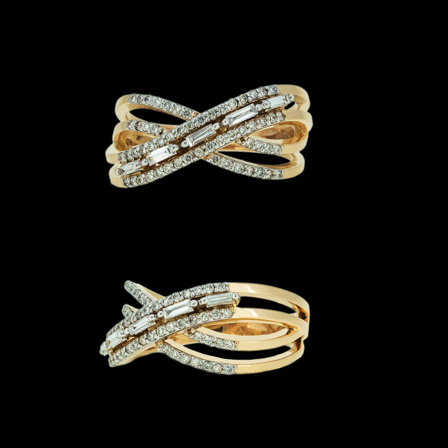 Gold and diamond ring