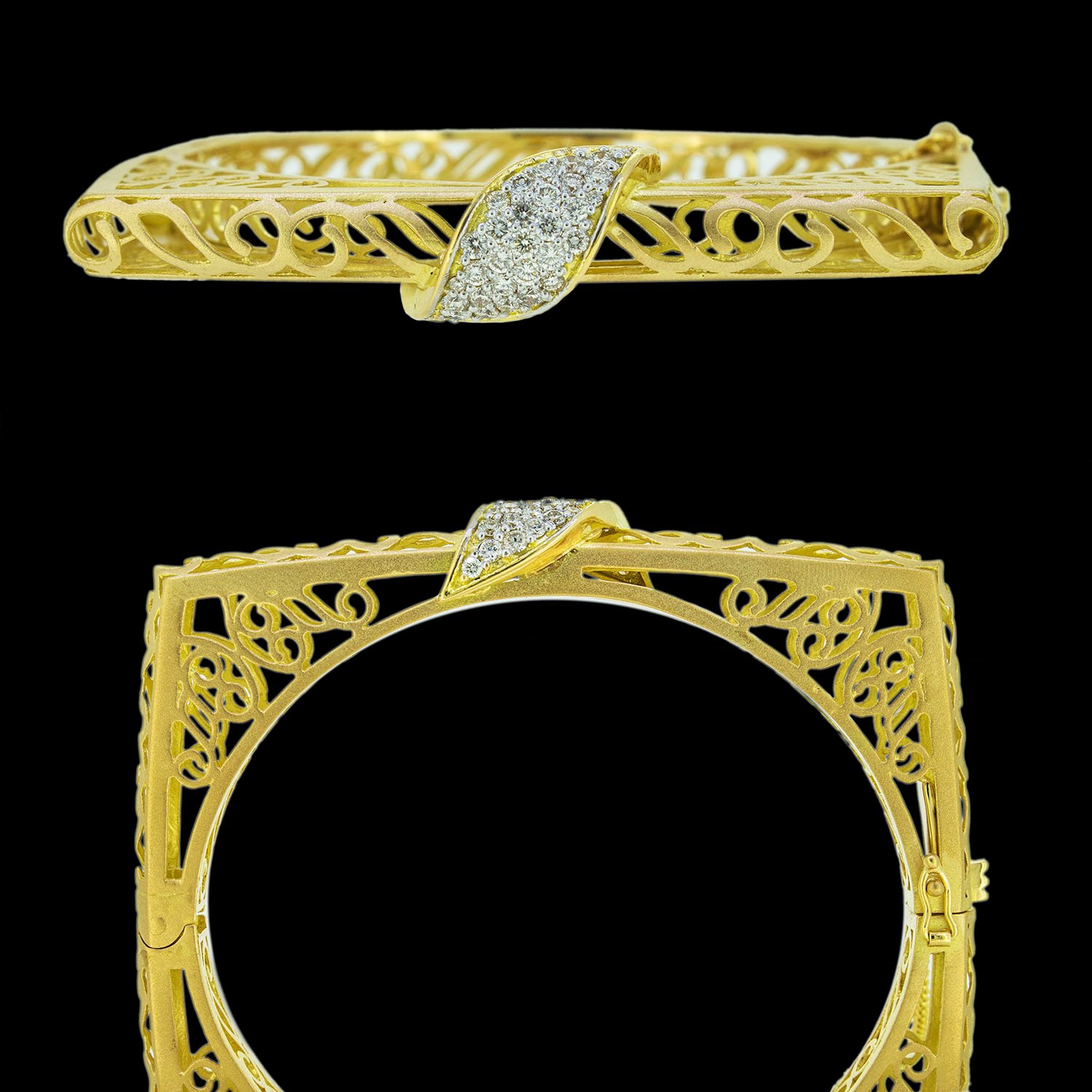 Italian Gold bracelet studded with diamonds